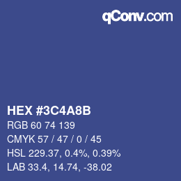 カラーコード: HEX #3C4A8B | qconv.com
