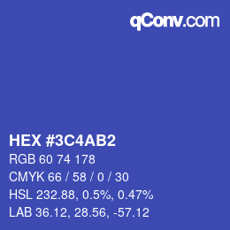 Color code: HEX #3C4AB2 | qconv.com