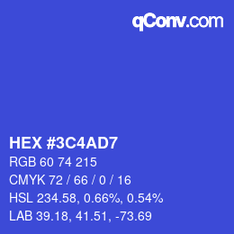 Color code: HEX #3C4AD7 | qconv.com