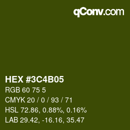 Color code: HEX #3C4B05 | qconv.com
