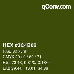 Color code: HEX #3C4B08 | qconv.com