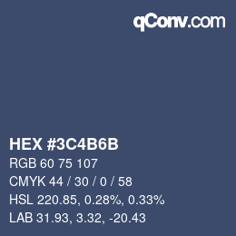Color code: HEX #3C4B6B | qconv.com