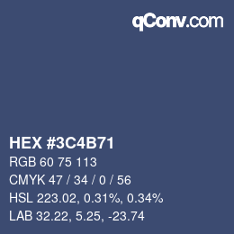 Color code: HEX #3C4B71 | qconv.com