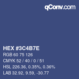 Farbcode: HEX #3C4B7E | qconv.com