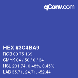 Color code: HEX #3C4BA9 | qconv.com