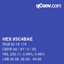 Farbcode: HEX #3C4BAE | qconv.com