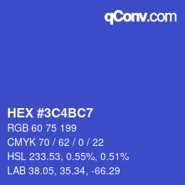 Color code: HEX #3C4BC7 | qconv.com