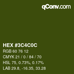 Color code: HEX #3C4C0C | qconv.com
