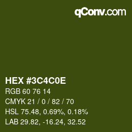 Farbcode: HEX #3C4C0E | qconv.com