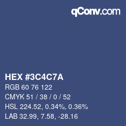 Color code: HEX #3C4C7A | qconv.com
