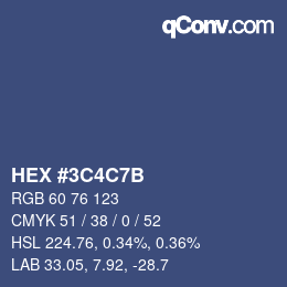 カラーコード: HEX #3C4C7B | qconv.com