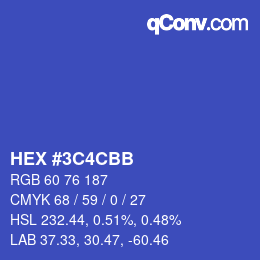 Color code: HEX #3C4CBB | qconv.com