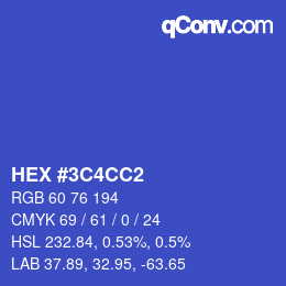Color code: HEX #3C4CC2 | qconv.com
