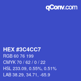 Color code: HEX #3C4CC7 | qconv.com
