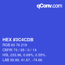 カラーコード: HEX #3C4CDB | qconv.com