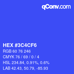 Color code: HEX #3C4CF6 | qconv.com