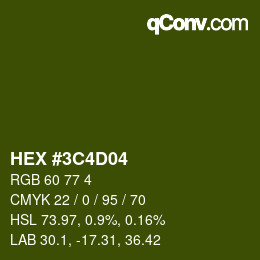 Color code: HEX #3C4D04 | qconv.com