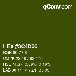 Color code: HEX #3C4D06 | qconv.com