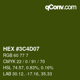 Farbcode: HEX #3C4D07 | qconv.com