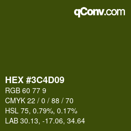 Color code: HEX #3C4D09 | qconv.com