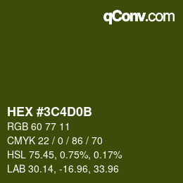 Color code: HEX #3C4D0B | qconv.com