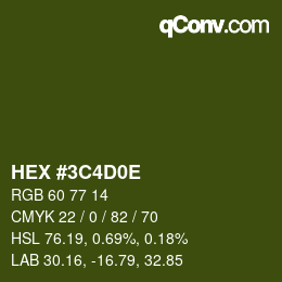 Farbcode: HEX #3C4D0E | qconv.com