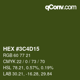 Color code: HEX #3C4D15 | qconv.com