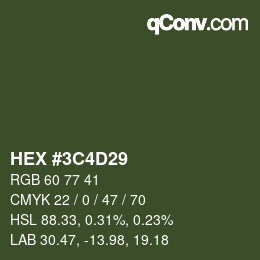 Color code: HEX #3C4D29 | qconv.com
