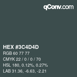 Farbcode: HEX #3C4D4D | qconv.com