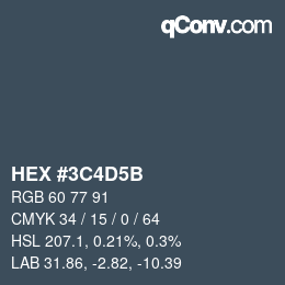 Color code: HEX #3C4D5B | qconv.com