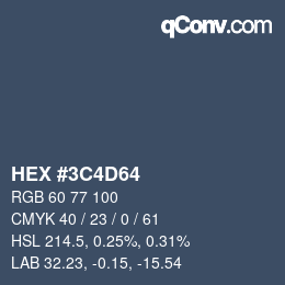 Color code: HEX #3C4D64 | qconv.com