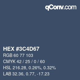 Farbcode: HEX #3C4D67 | qconv.com