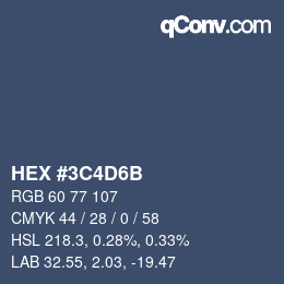 Farbcode: HEX #3C4D6B | qconv.com