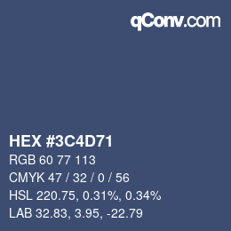 Color code: HEX #3C4D71 | qconv.com