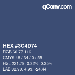 Color code: HEX #3C4D74 | qconv.com