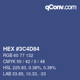 Color code: HEX #3C4D84 | qconv.com