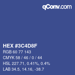 Color code: HEX #3C4D8F | qconv.com