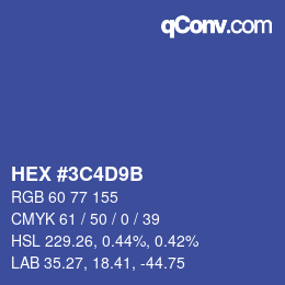 Color code: HEX #3C4D9B | qconv.com