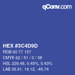 Color code: HEX #3C4D9D | qconv.com