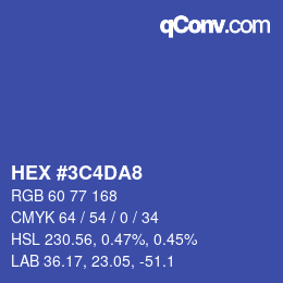 Color code: HEX #3C4DA8 | qconv.com