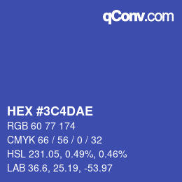 Color code: HEX #3C4DAE | qconv.com