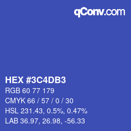 Color code: HEX #3C4DB3 | qconv.com