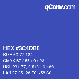 Color code: HEX #3C4DB8 | qconv.com