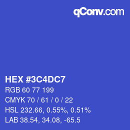 カラーコード: HEX #3C4DC7 | qconv.com