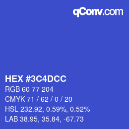 Color code: HEX #3C4DCC | qconv.com