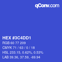 Color code: HEX #3C4DD1 | qconv.com
