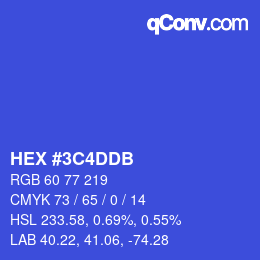 Código de color: HEX #3C4DDB | qconv.com