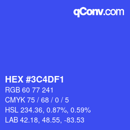 Color code: HEX #3C4DF1 | qconv.com