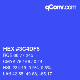 Color code: HEX #3C4DF5 | qconv.com