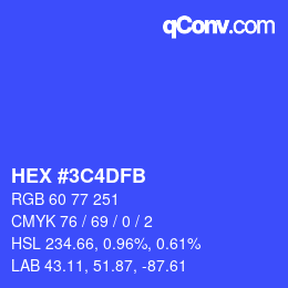 Código de color: HEX #3C4DFB | qconv.com